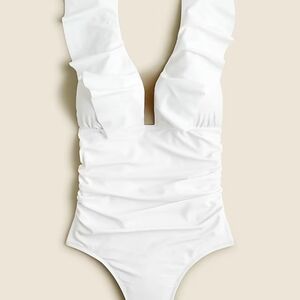 Jcrew Ruffle Neck One Piece Swimsuit